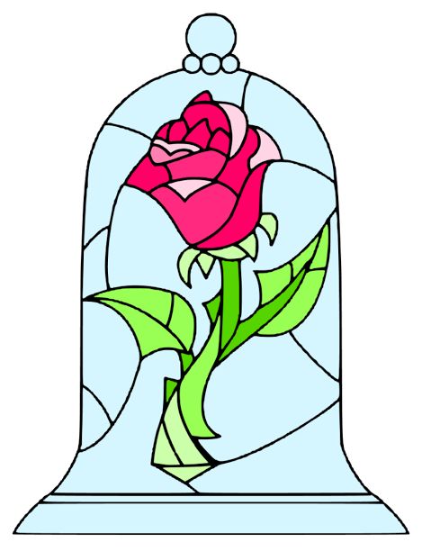 469x612 And The Beast Rose Silhouette