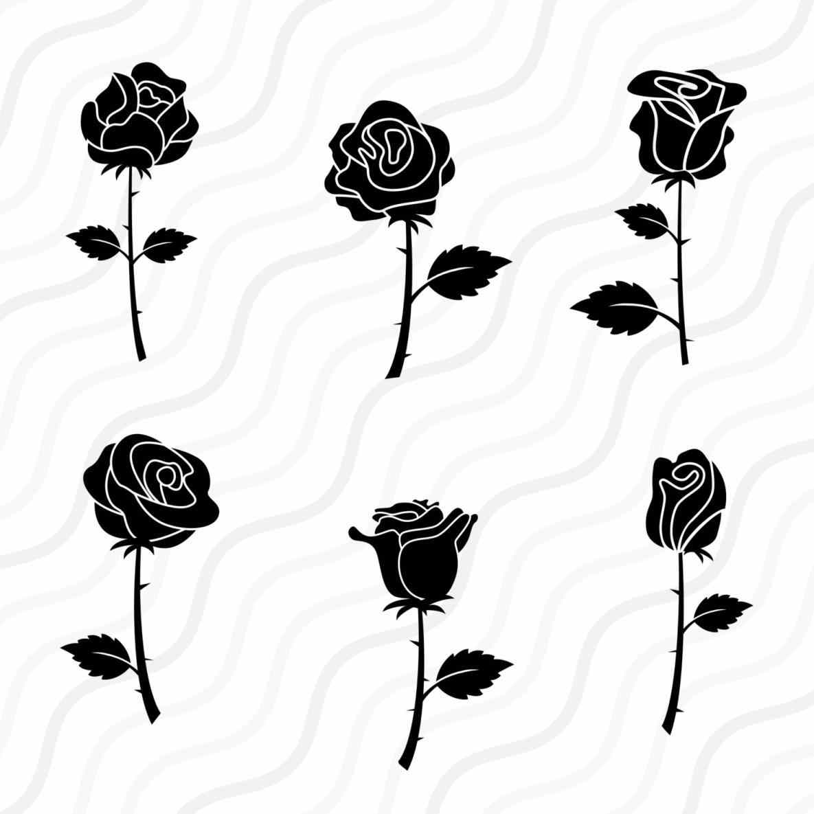 1185x1185 Beauty And The Beast Rose Clipart Black And White