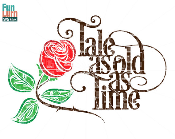 570x452 Tale As Old As Time Svg Beauty Beast Rose Svg Wedding