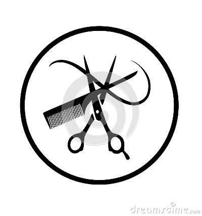 400x426 Vector Silhouette Of Scissors And A Comb Vector Icon Scissors