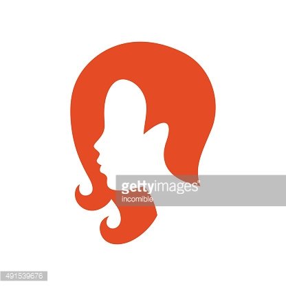 416x416 Woman Silhouette Concept Emblem Of Beauty Or Hairdressing Salon