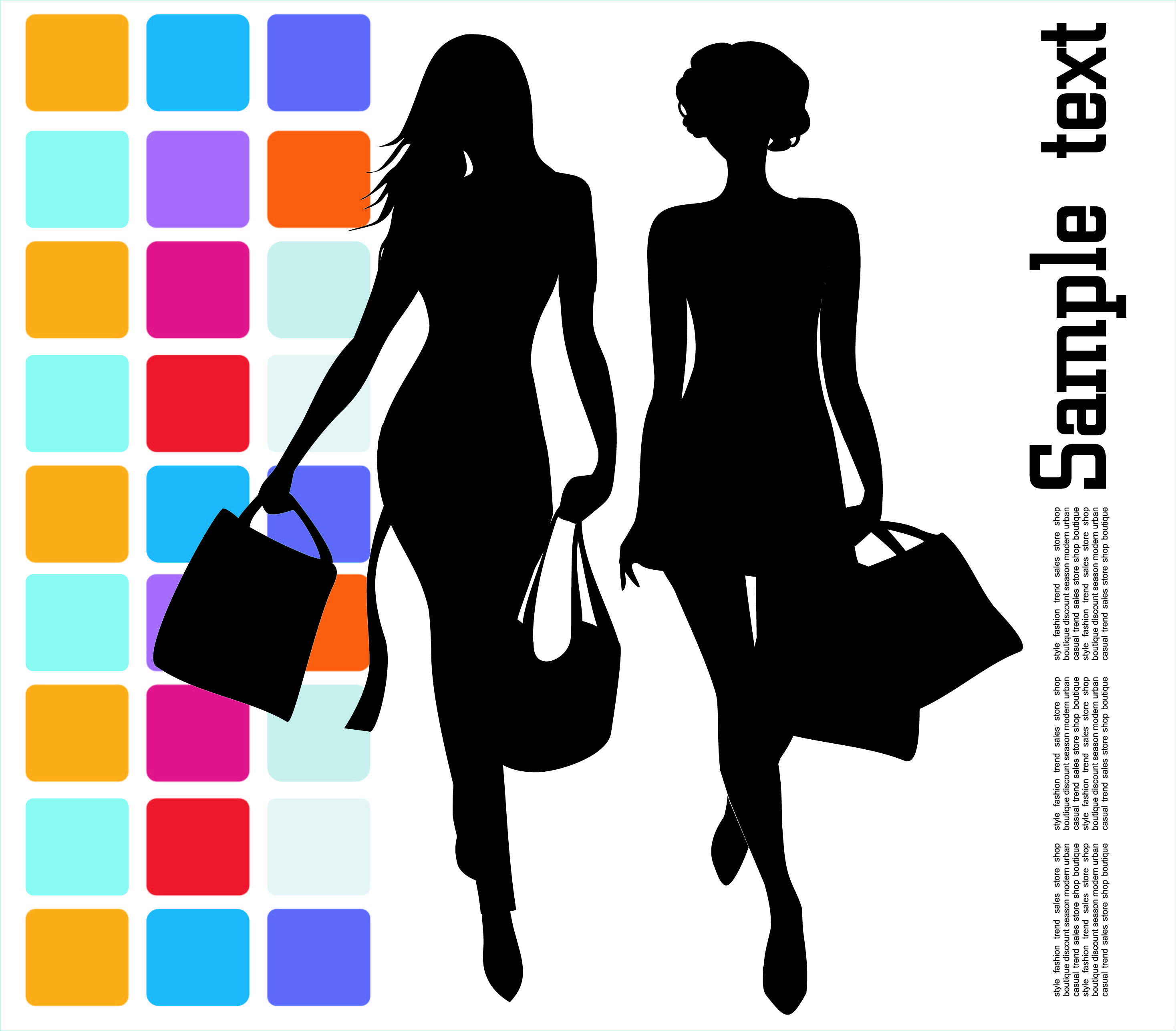 2936x2573 Fashion Shopping Beauty Silhouette 04 Vector Free Vector 4vector