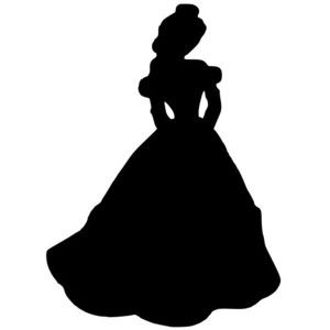 300x300 Black And White Disney Silowets Beauty And The Beast Belle