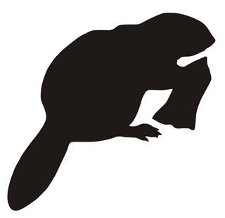 320x311 Beaver Silhouette Decal Sticker
