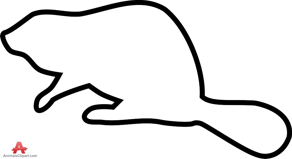 999x545 Beaver Clipart Outline