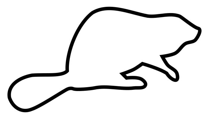 700x400 Beaver Outline Silhouette Clipart