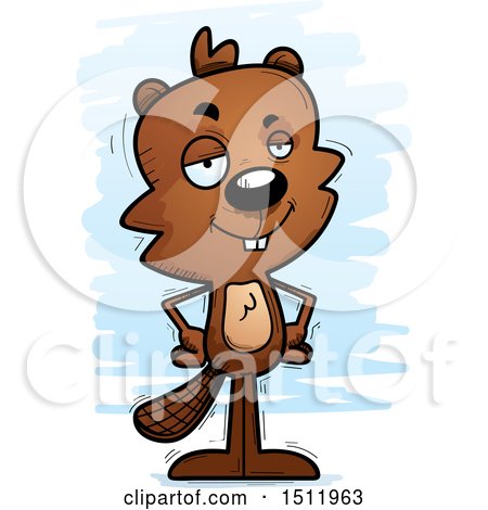 450x470 Clipart Of A Cartoon Pleased Beaver Eating A Chunk After Chopping