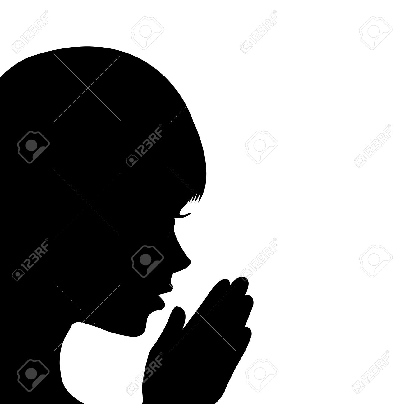1300x1300 Child Praying Bed Silhouette Clipart