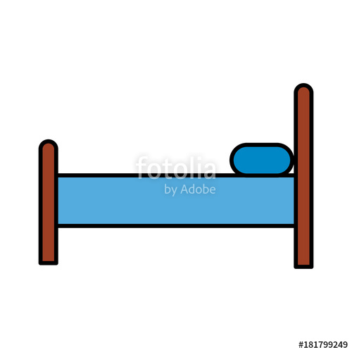 500x500 Bed Silhouette Isolated Icon Vector Illustration Design Stock