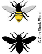 136x178 Bee Yellow Silhouette Vector Illustration Vector Clipart