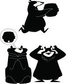 133x170 Bear Silhouettes Stock Vectors