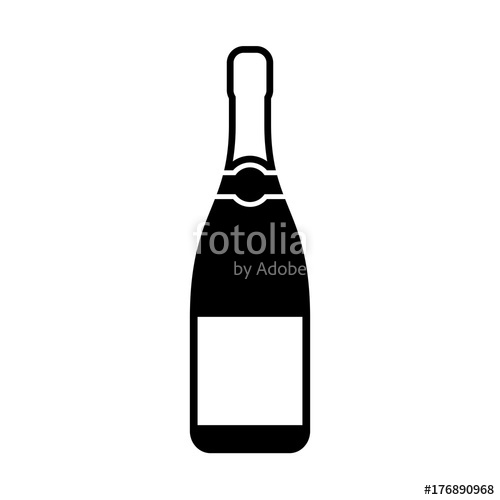 500x500 Champagne Bottle Silhouette Icon Stock Image And Royalty Free