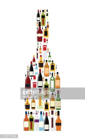 326x532 Vector Illustration Of Silhouette Alcohol Bottle Stock Vectors
