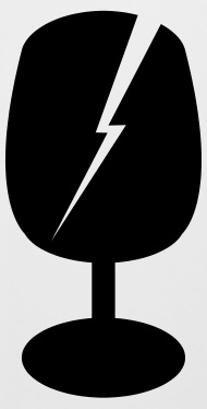 190x374 Gesplittertes Glas, Vorsicht Zerbrechlich Beer Mug Spreadshirt