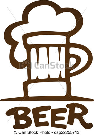 327x470 Sign Of Mug With Beer Contours Silhouette. Eps10 Vector Vector