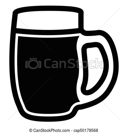 450x470 Isolated Beer Icon. Isolated Beer Mug Silhouette On A White