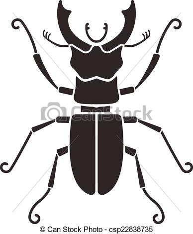388x470 Stag Beetle Silhouette Vectors