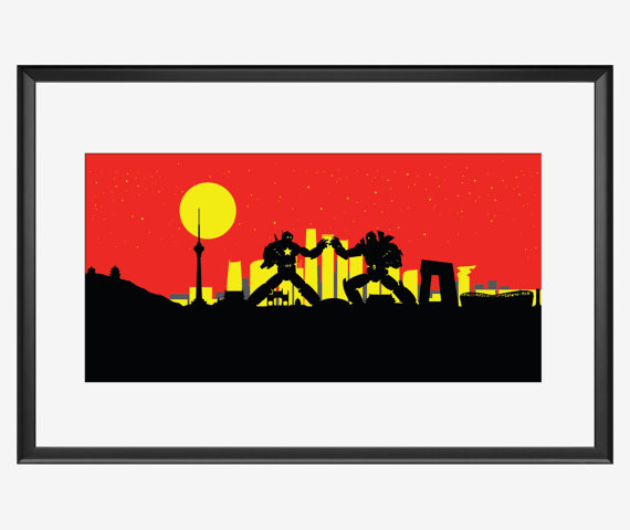 570x480 Beijing Skyline Print Robots Print Peking Skyline