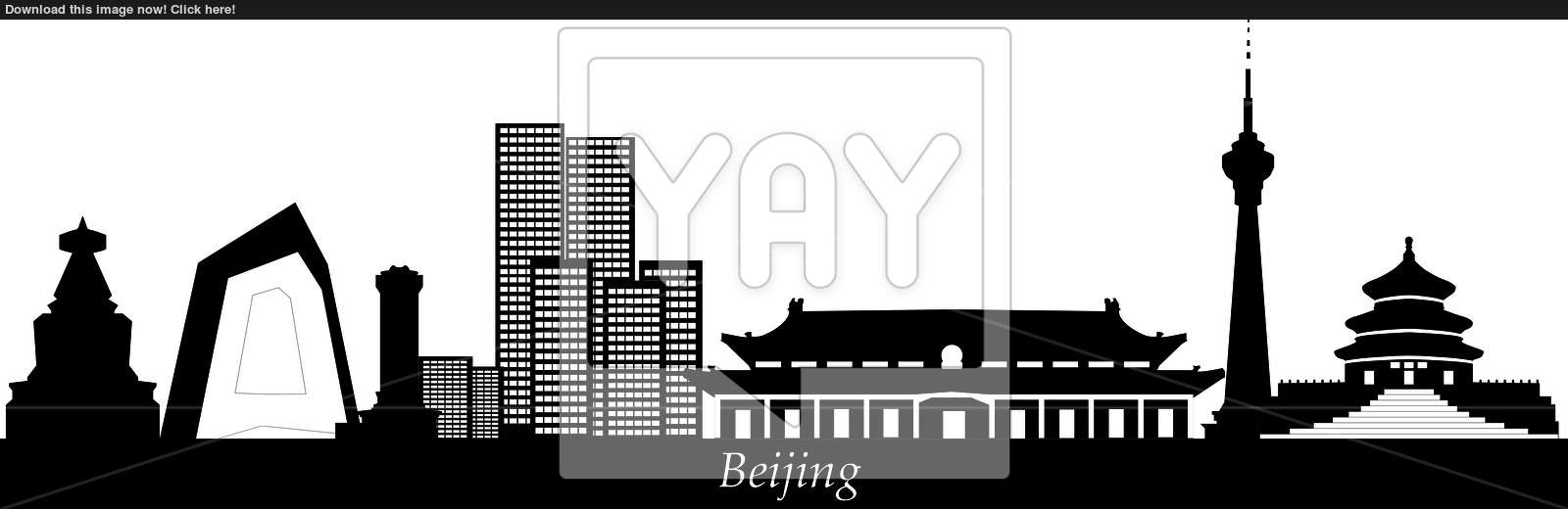 Beijing Skyline Silhouette at GetDrawings | Free download