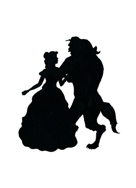 476x659 Disney Beauty And Beast Silhouette