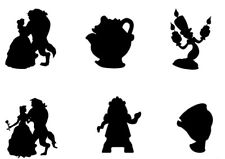 225x159 Silhouette Cake Topper Decoration Beauty And The Beast Black