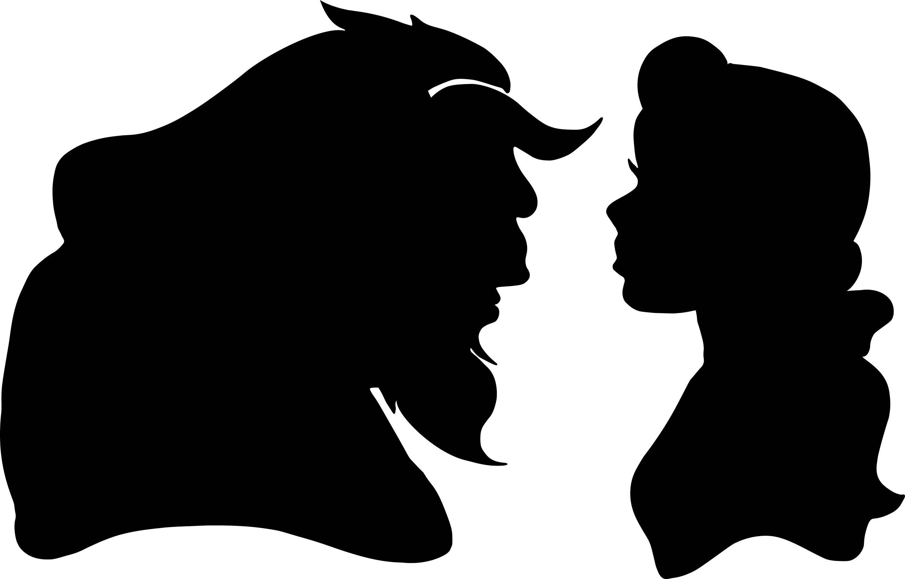 Belle And Beast Silhouette at GetDrawings | Free download