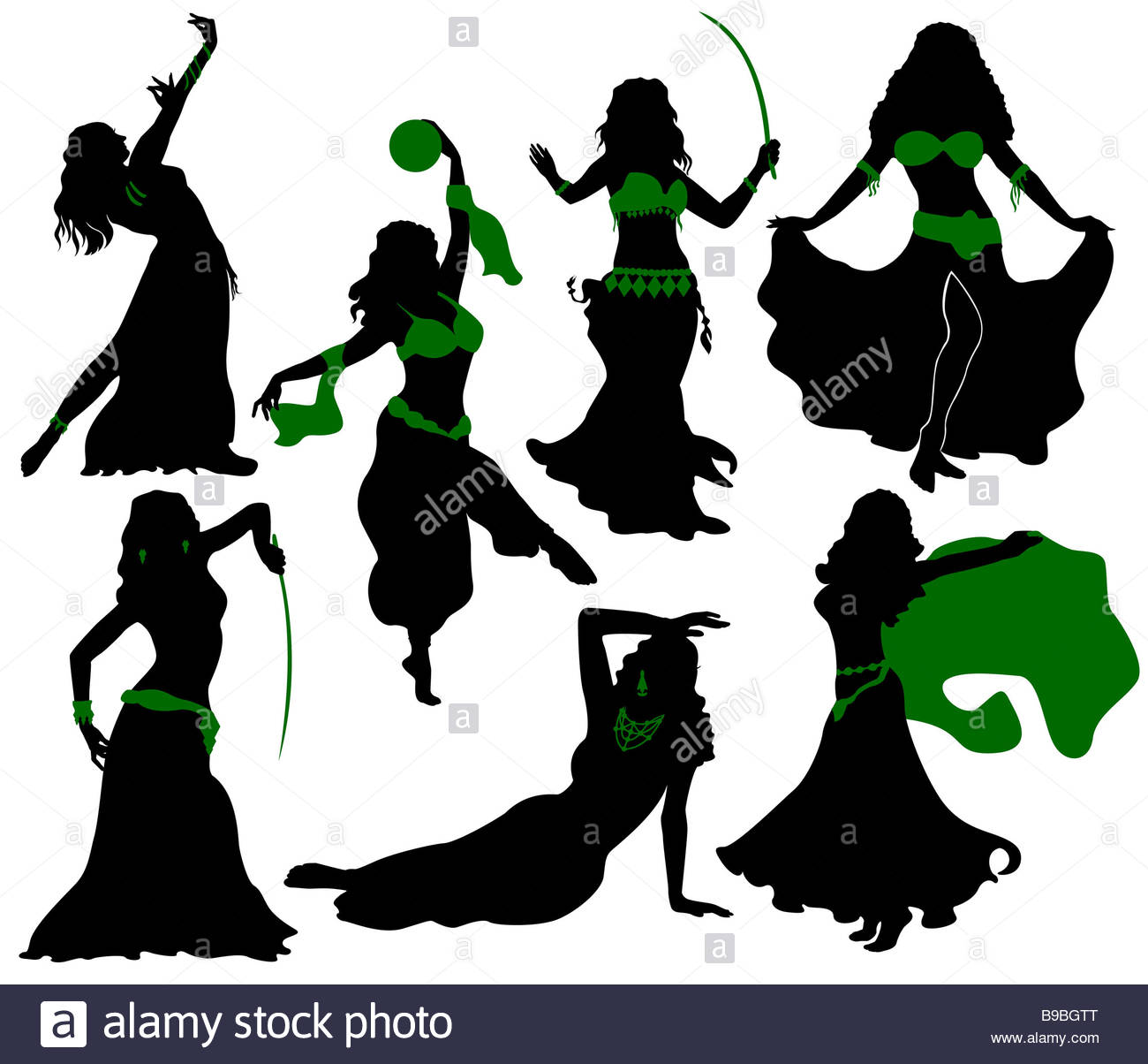 1300x1204 Belly Dance. Silhouettes Of Beauty Dancers Stock Photo 22996984