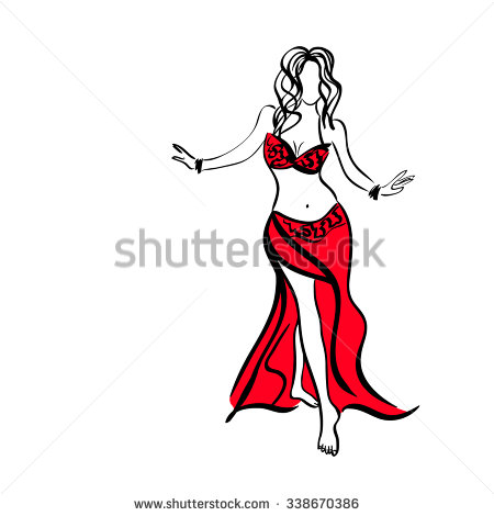 450x470 Belly Dancing , Girl, Dancer , Sketch, Vector