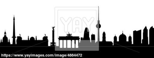 512x195 Berlin Silhouette Abstract Image