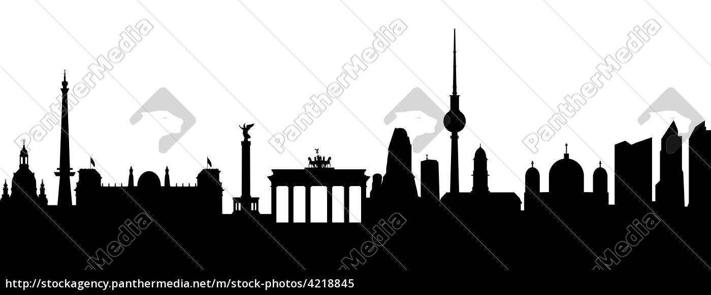 1400x582 Berlin Silhouette Abstrakt