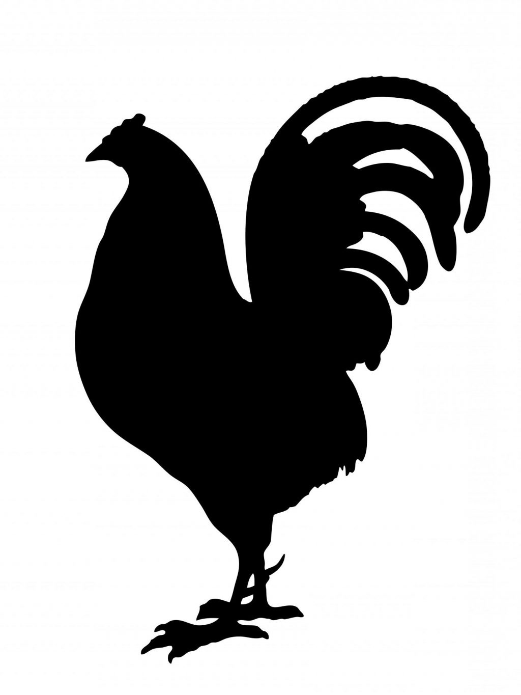 1024x1365 Best Free Rooster Black Silhouette Clipart File
