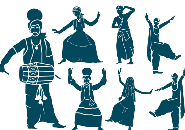 632x443 Punjabi Dancers Silhouettes Free Vector Download 428337 Cannypic