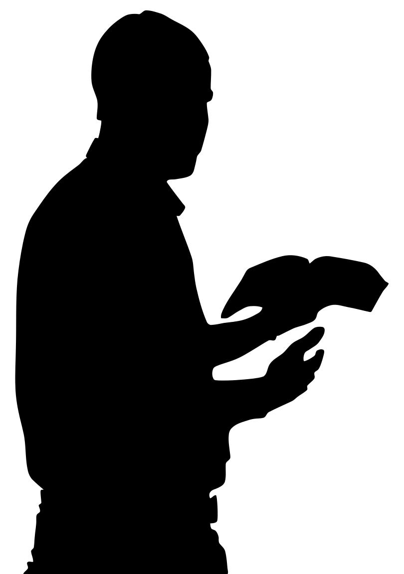 810x1152 Man With Bible In Hand Silhouette Clipart