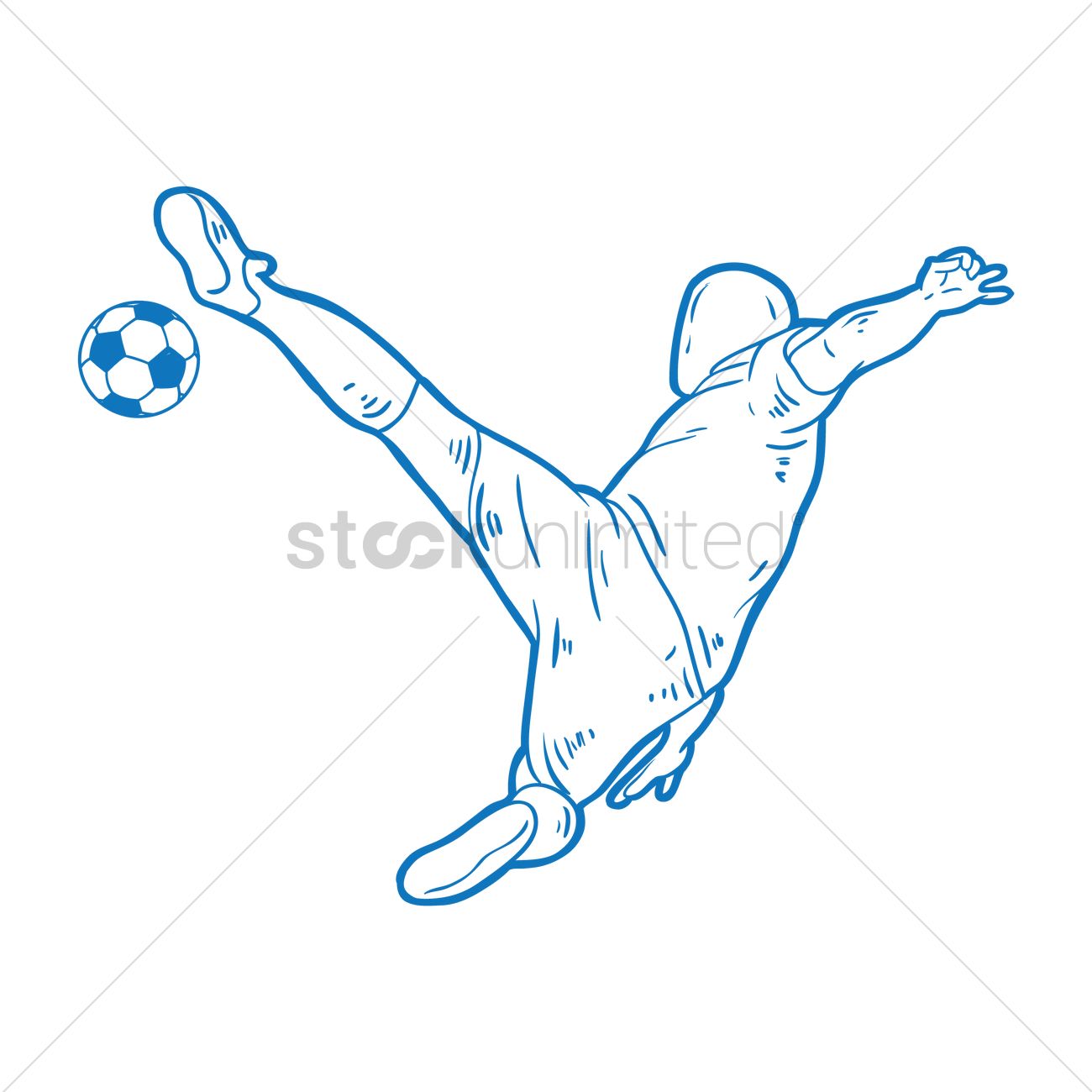 1300x1300 Free Soccer Player With Bicycle Kick Vector Image