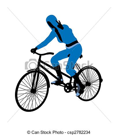 409x470 Female Bicycle Rider Illustration Silhouette. Female Bicycle