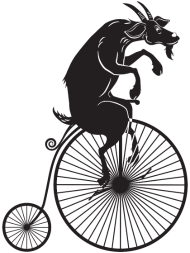 190x253 Goat Riding A Bike Black Silhouette By 45kscott Spreadshirt