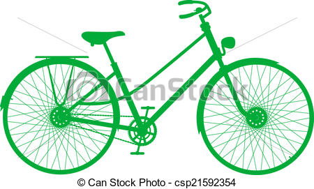 450x271 Silhouette Of Vintage Bicycle In Green Design On White Clipart