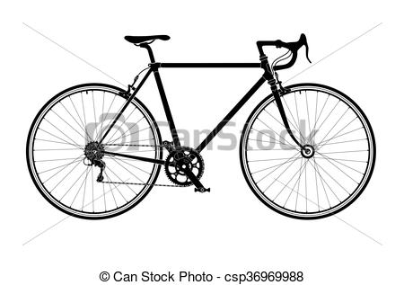 450x317 Classic Mens Town, Road Bike Silhouette, Detailed Vector Vector