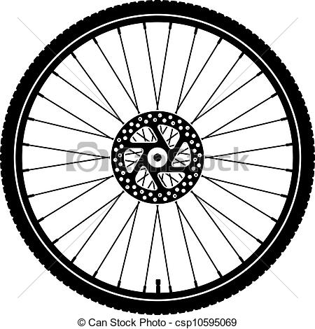 450x470 Vector Bike Wheel Black Silhouette Clip Art Vector