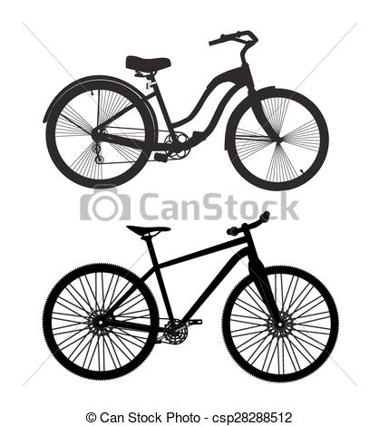 418x470 Bicycle Silhouette. Vector Illustrator. Eps10 Vector Clip Art
