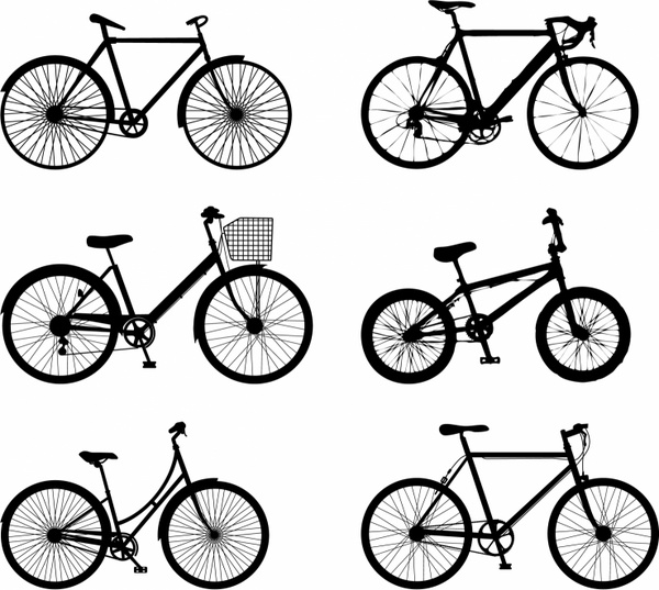 600x537 Detailed Bike Silhouettes Free Vector In Adobe Illustrator Ai