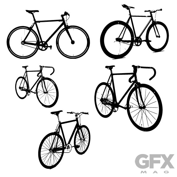 600x600 Free Vector Fixie Bike Silhouettes Free Download Vector Logos