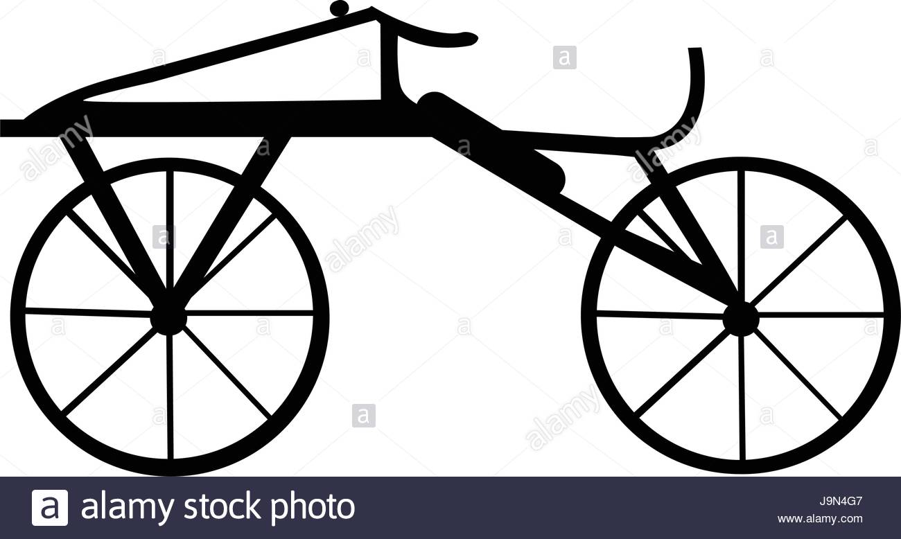 1300x778 A Dandy Horse Or Draisienne Old Bike Silhouette Isolated On White