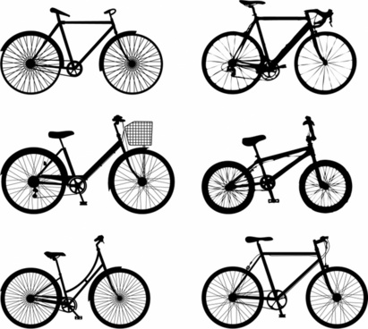 411x368 Road Bike Silhouettes Free Vector Download (6,598 Free Vector)