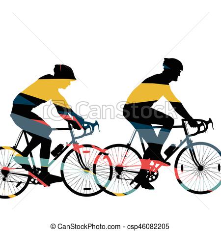 450x470 Sport Road Bike Riders Bicycle Silhouette In Abstract Mosaic