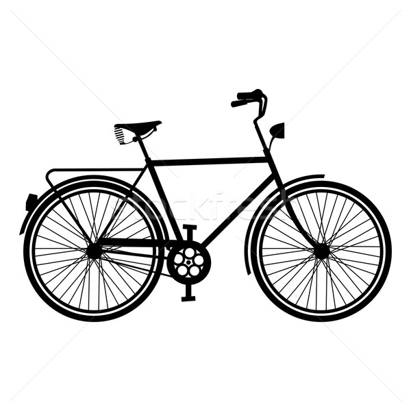 600x600 Vintage Bike Silhouette Isolated Bicycle Vector Illustration