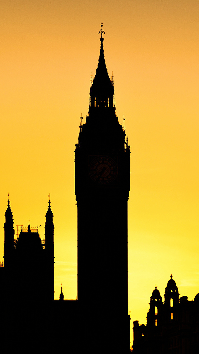 640x1136 London Big Ben England Turm Silhouette 640x1136