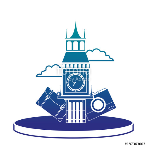 500x500 Silhouette Big Ben Of London With Backpack And Camera Journey