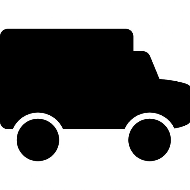 626x626 Small Truck Black Side View Silhouette Icons Free Download