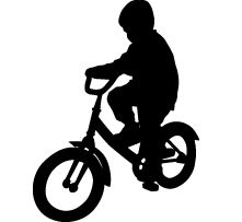 221x203 Silhouette Clipart Of Kids Riding Bikes